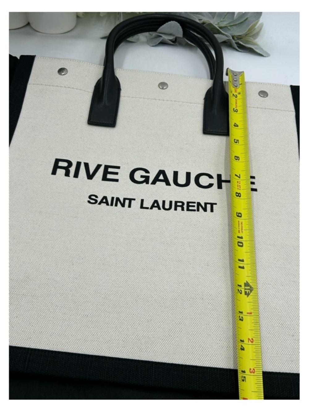 Saint Laurent RIVE GAUCHE canvas/leathertote bag made in
Italy NWT - Picture 7 of 10